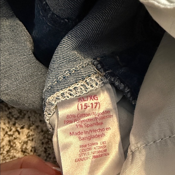 No Boundaries Blue Jean Shorts Overalls - Picture 2 of 5